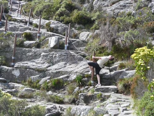 Lord Kennaway pole dances on Table Mountain. The path is so clearly marked... here.